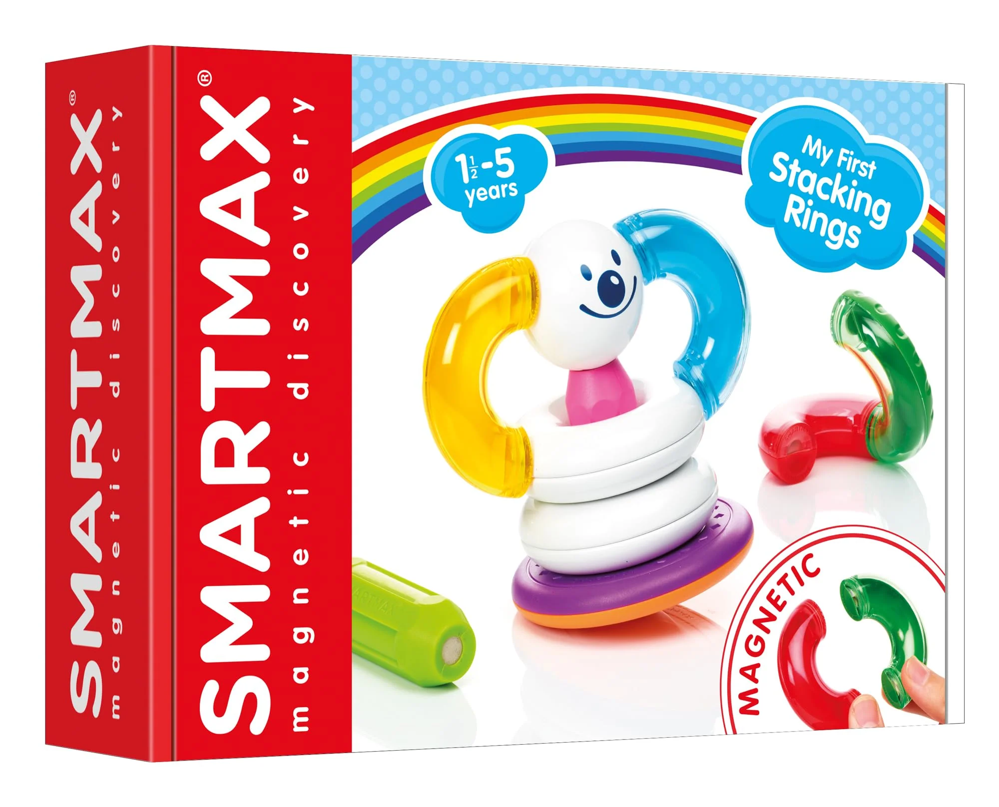SmartMax My First Stacking Rings 10-Piece Magnetic Early STEM Discovery Set for Ages 1-5 - Image 3